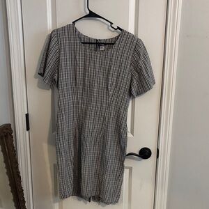 Vintage Black and White Plaid Mini Dress